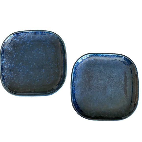 Oneida Studio Pottery Porcelain Plates Square Blue Moss Restaurantware 10" x 10" - Picture 4 of 9